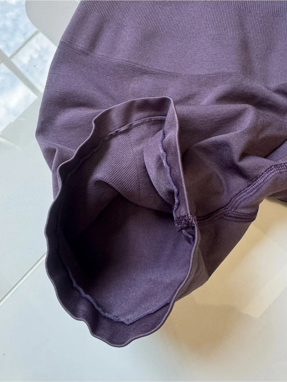 Alphalete Amplify Seamless Scrunch Biker Shorts Purple Dove Size L